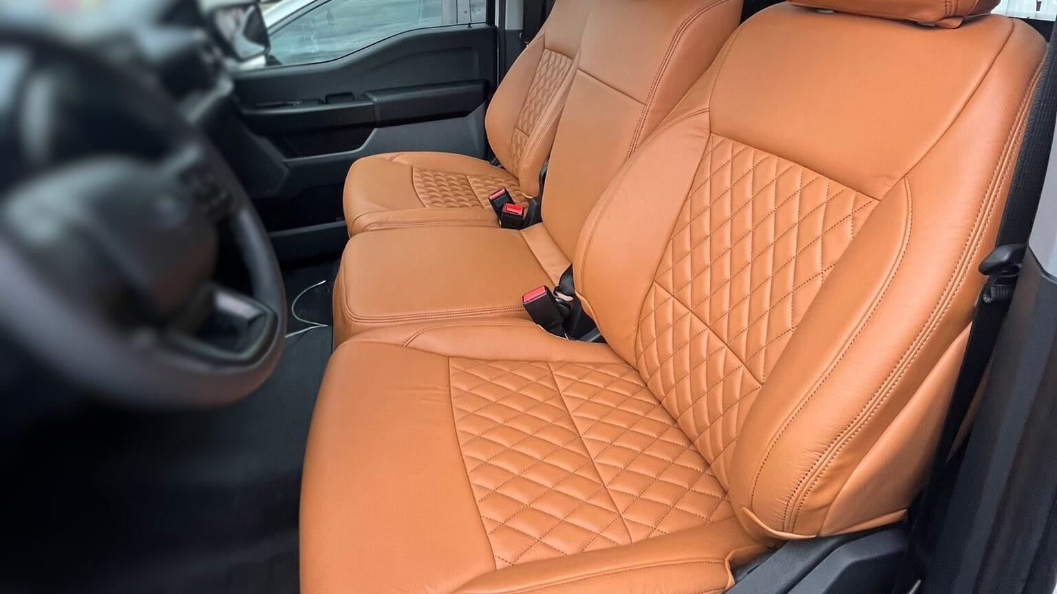 2025 Ford F-150 Leather Katzkin Interior Diamond Stitching